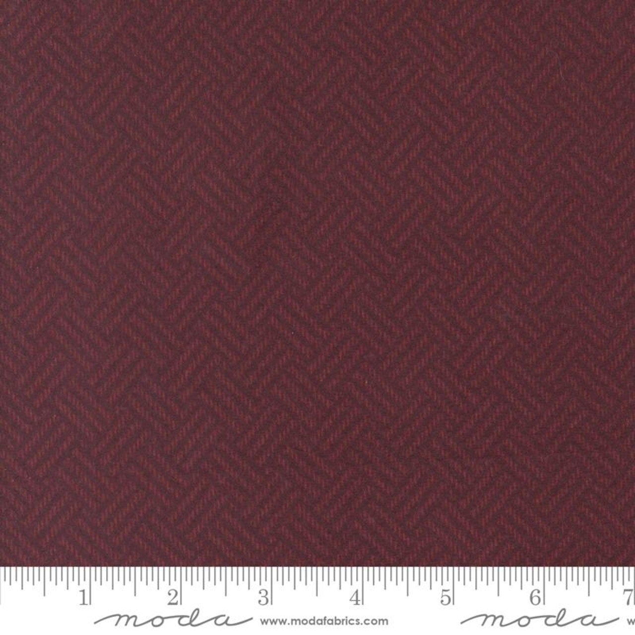 Fabric Moda Merlot Basket Weave Prairie Gatherings Flannels by the Quarter Yard 49312-19F